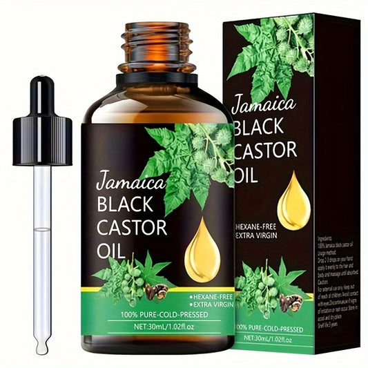 30ml Black Castor Essential Oil for Massage and Skin Care, Body, And Hair